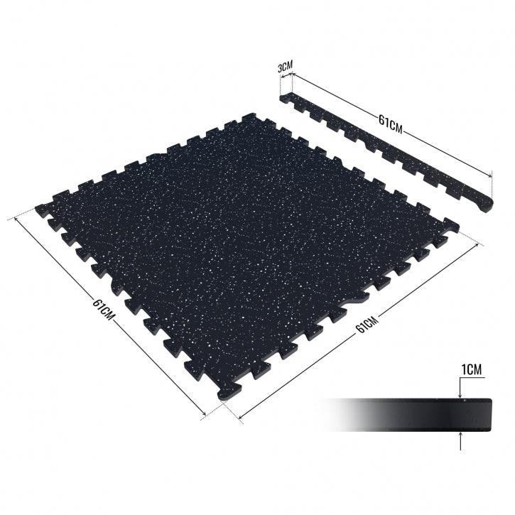 Rubber Gym Protection Mat (Set of 4 Parts + End Pieces)