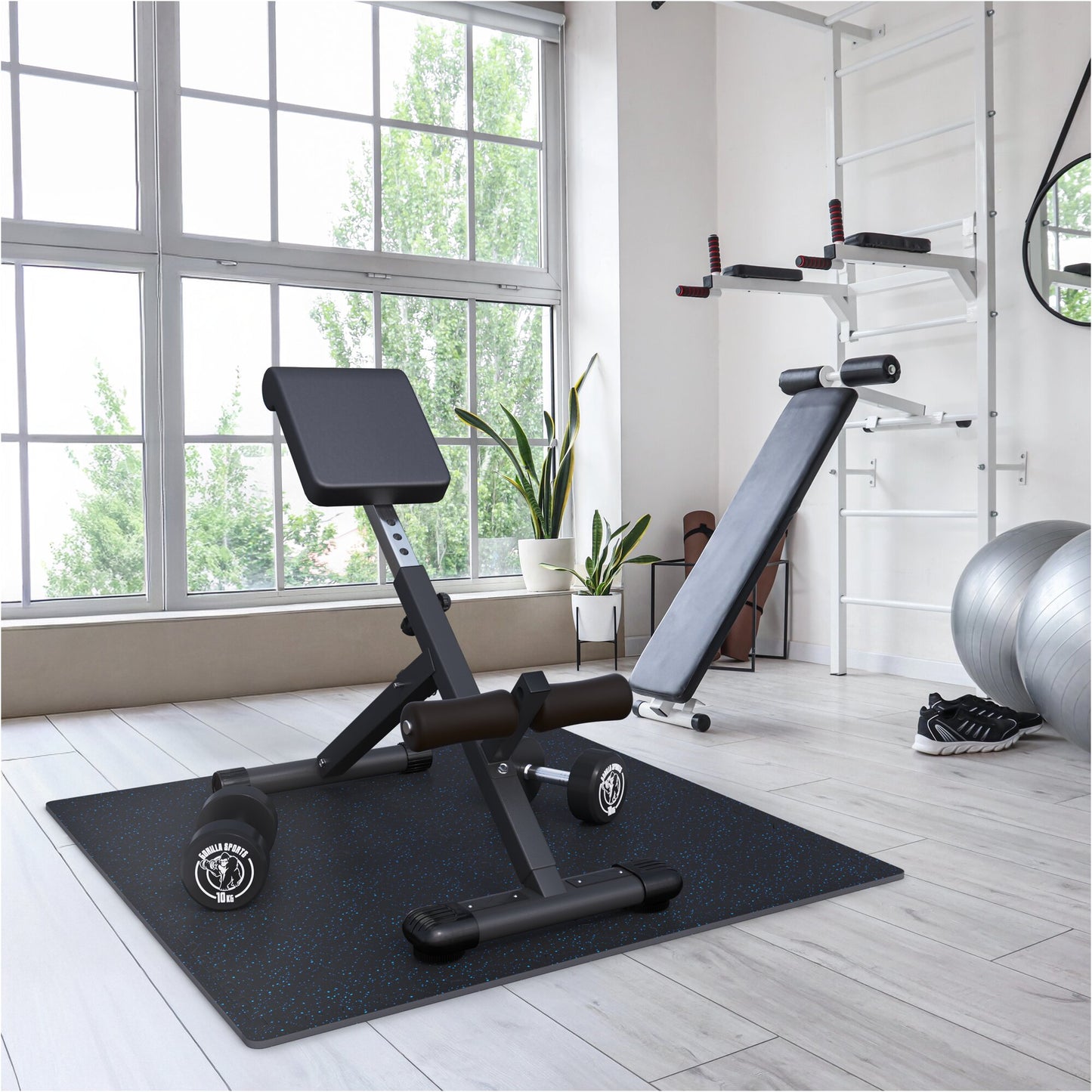 Rubber Gym Protection Mat (Set of 4 Parts + End Pieces)