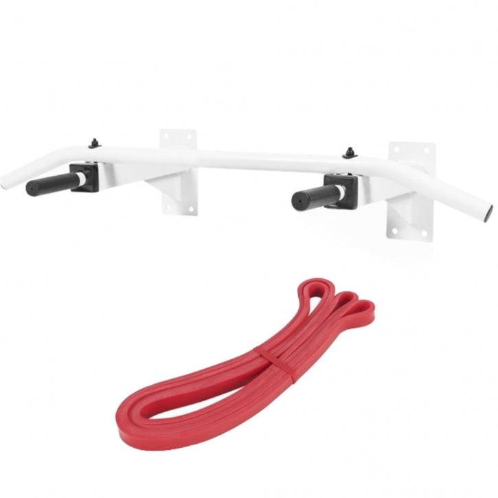 Pull-Up Set (Chin-Up Bar + Resistance Band), White/Black