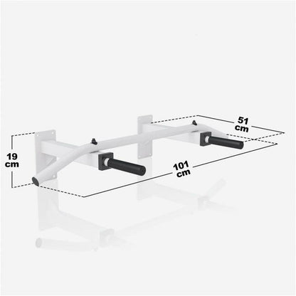 Pull-Up Set (Chin-Up Bar + Resistance Band), White/Black