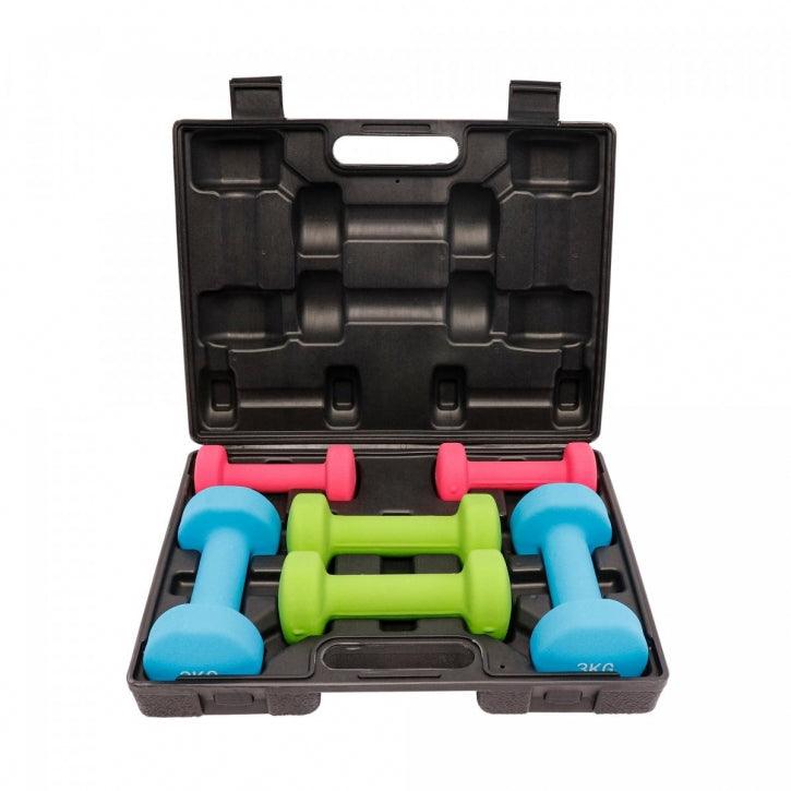 Aerobic Dumbbell Set with Case - 12 kg