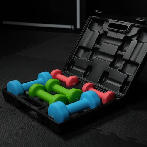 Aerobic Dumbbell Set with Case - 12 kg