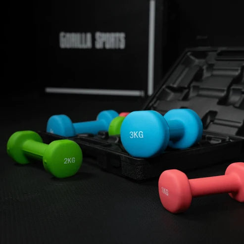 Aerobic Dumbbell Set with Case - 12 kg