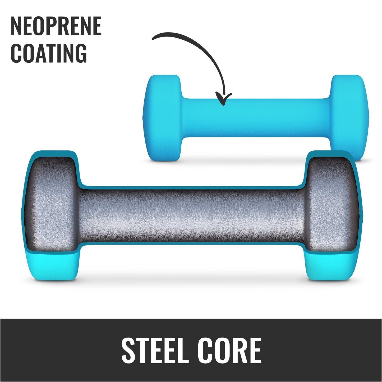 Aerobic Dumbbell Set with Case - 12 kg