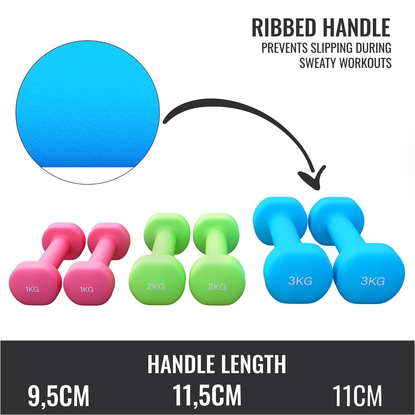 Aerobic Dumbbell Set with Case - 12 kg