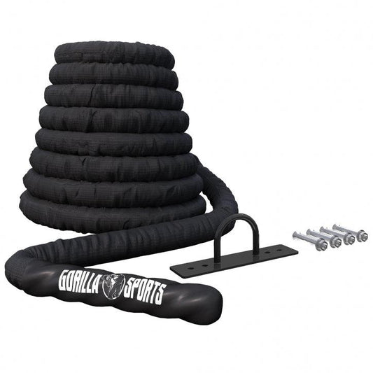 Battle Rope with Wall Mount 9/12/15 m, Various Thicknesses