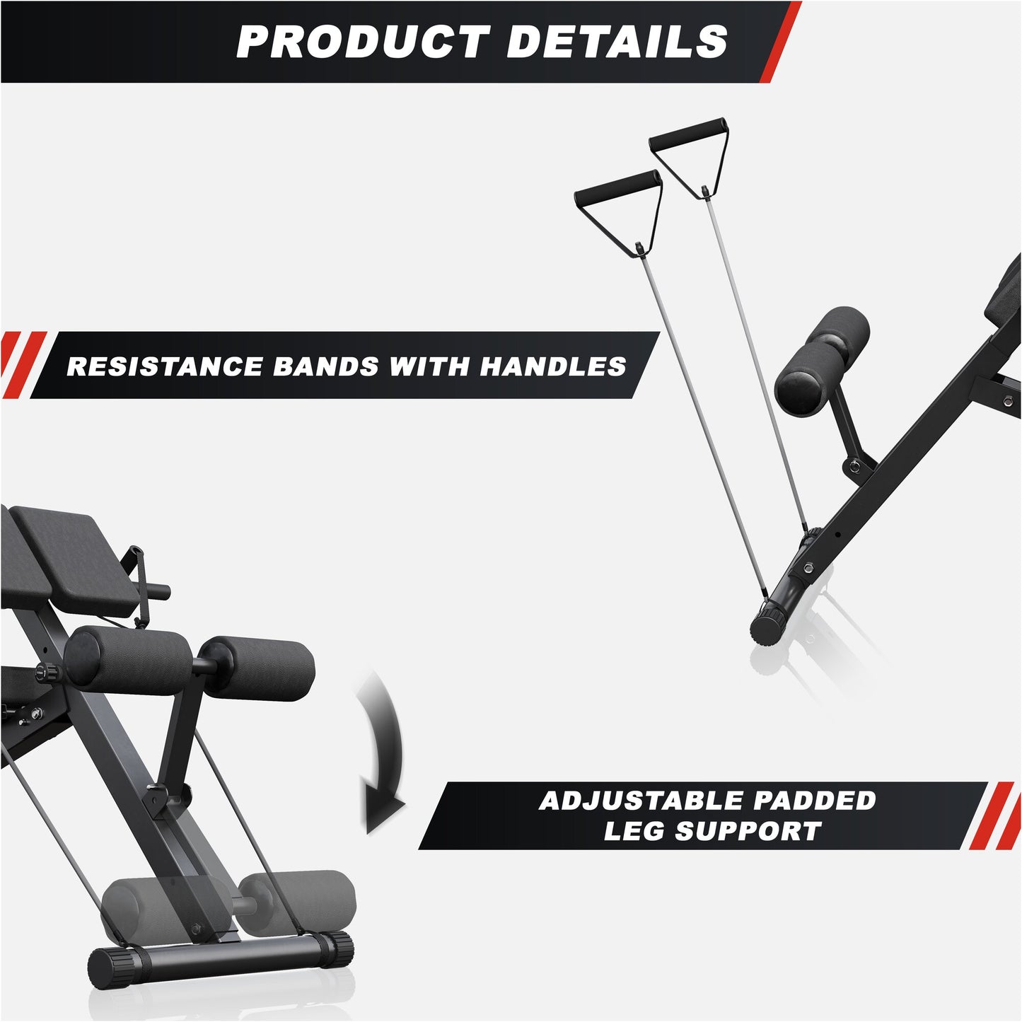 Weight Bench with Hyperextension Adjustable