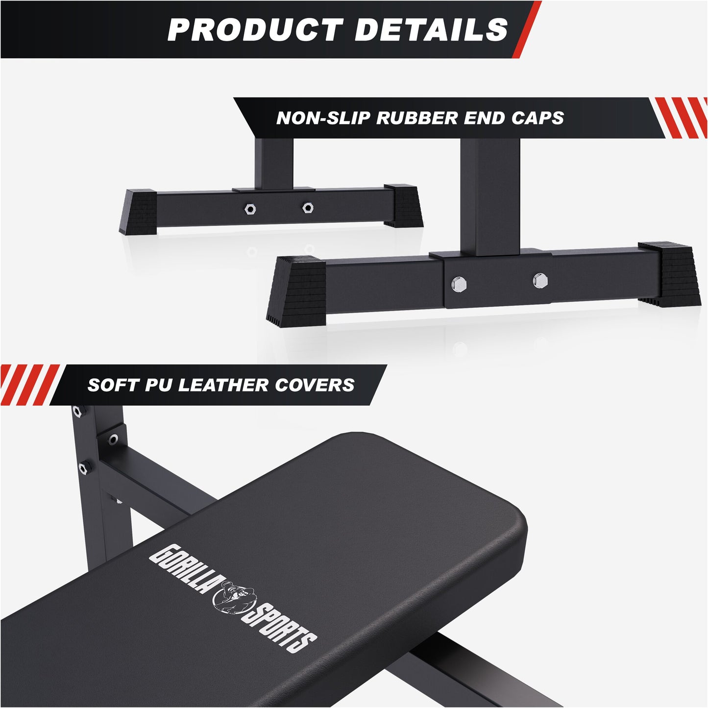 Weight Bench with Barbell Rack in Black