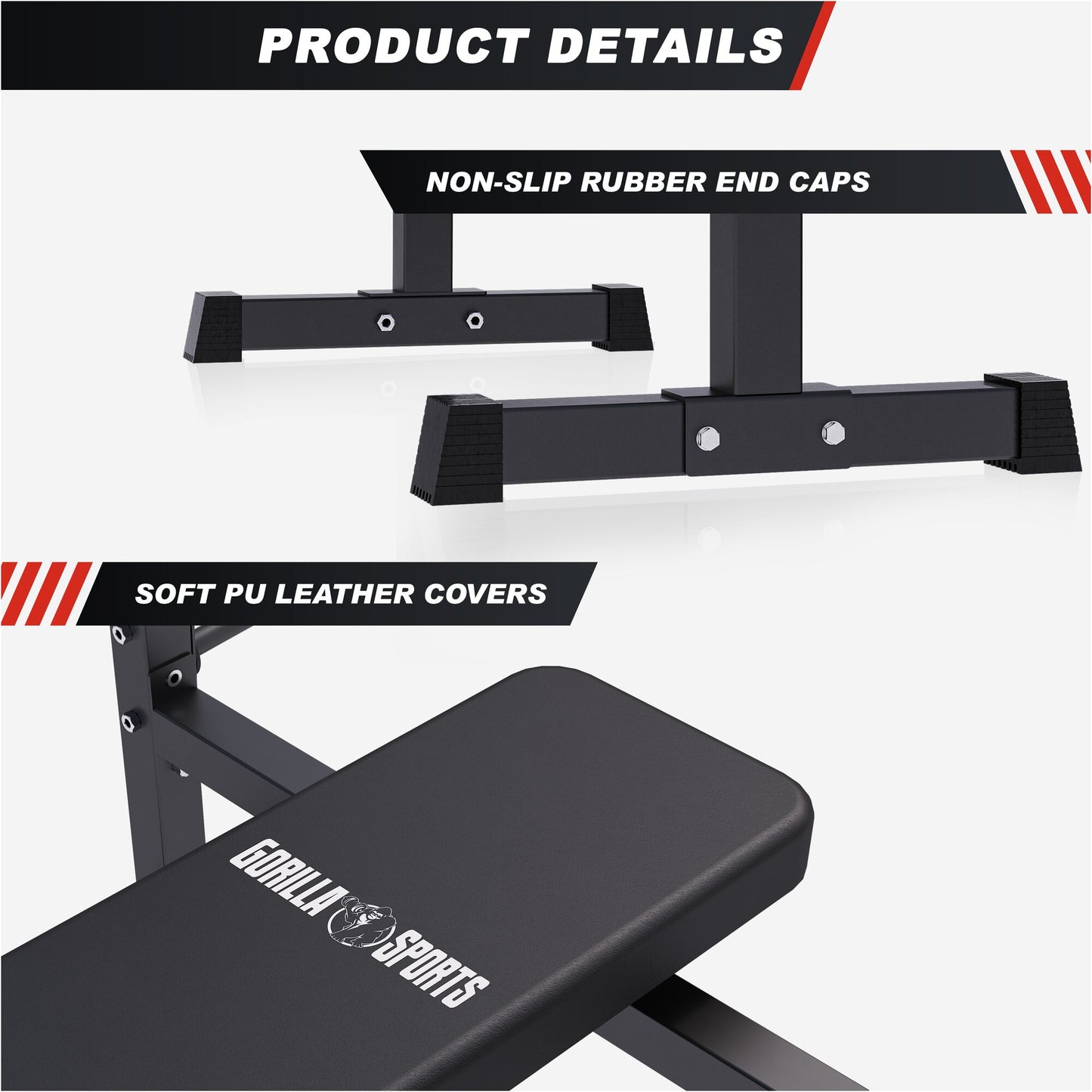 Weight Bench with Barbell Rack in Black