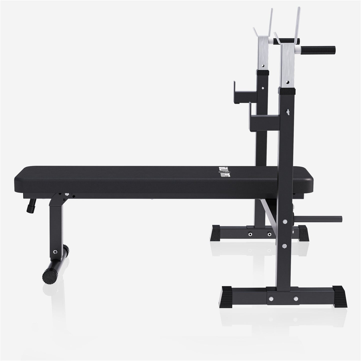 Weight Bench with Barbell Rack in Black