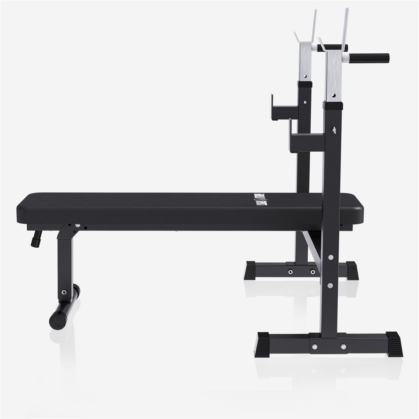 Weight Bench with Barbell Rack in Black
