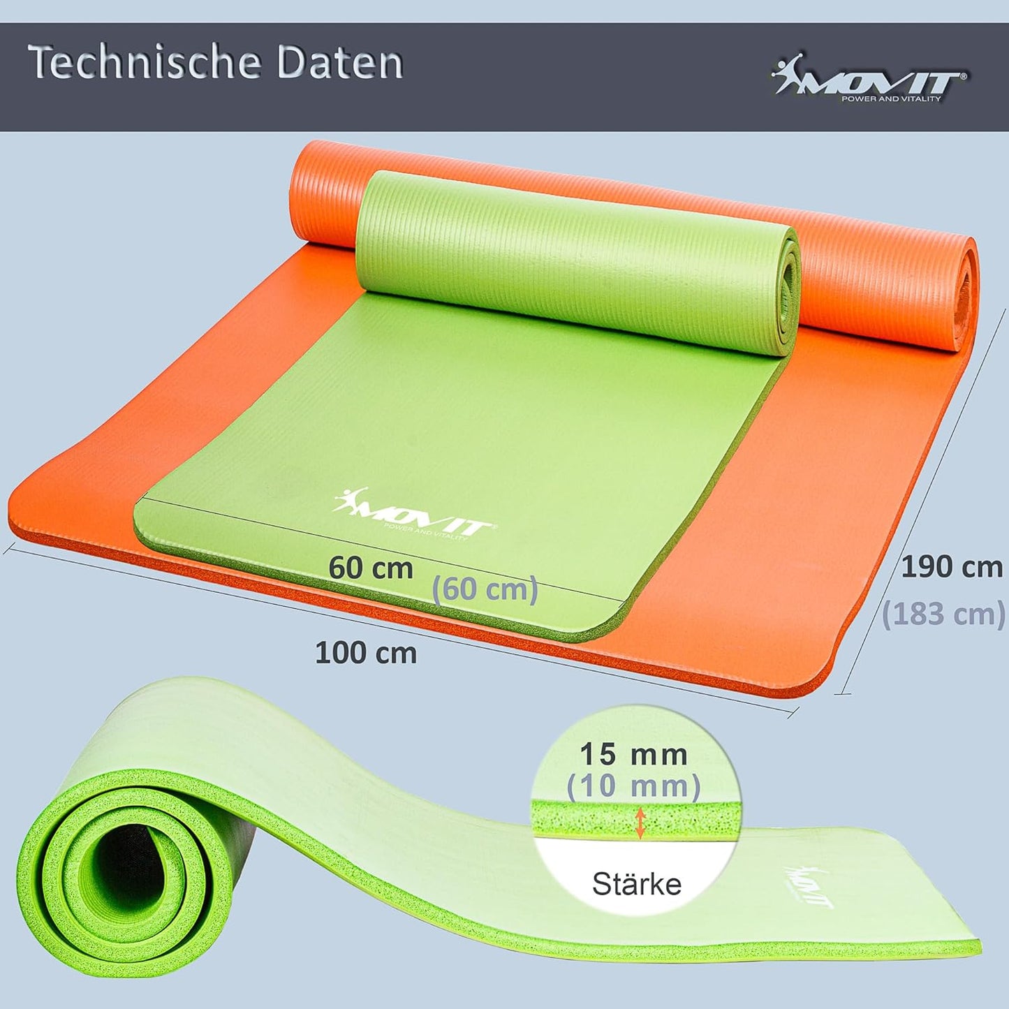 Yoga Mat 10/15 mm Thickness