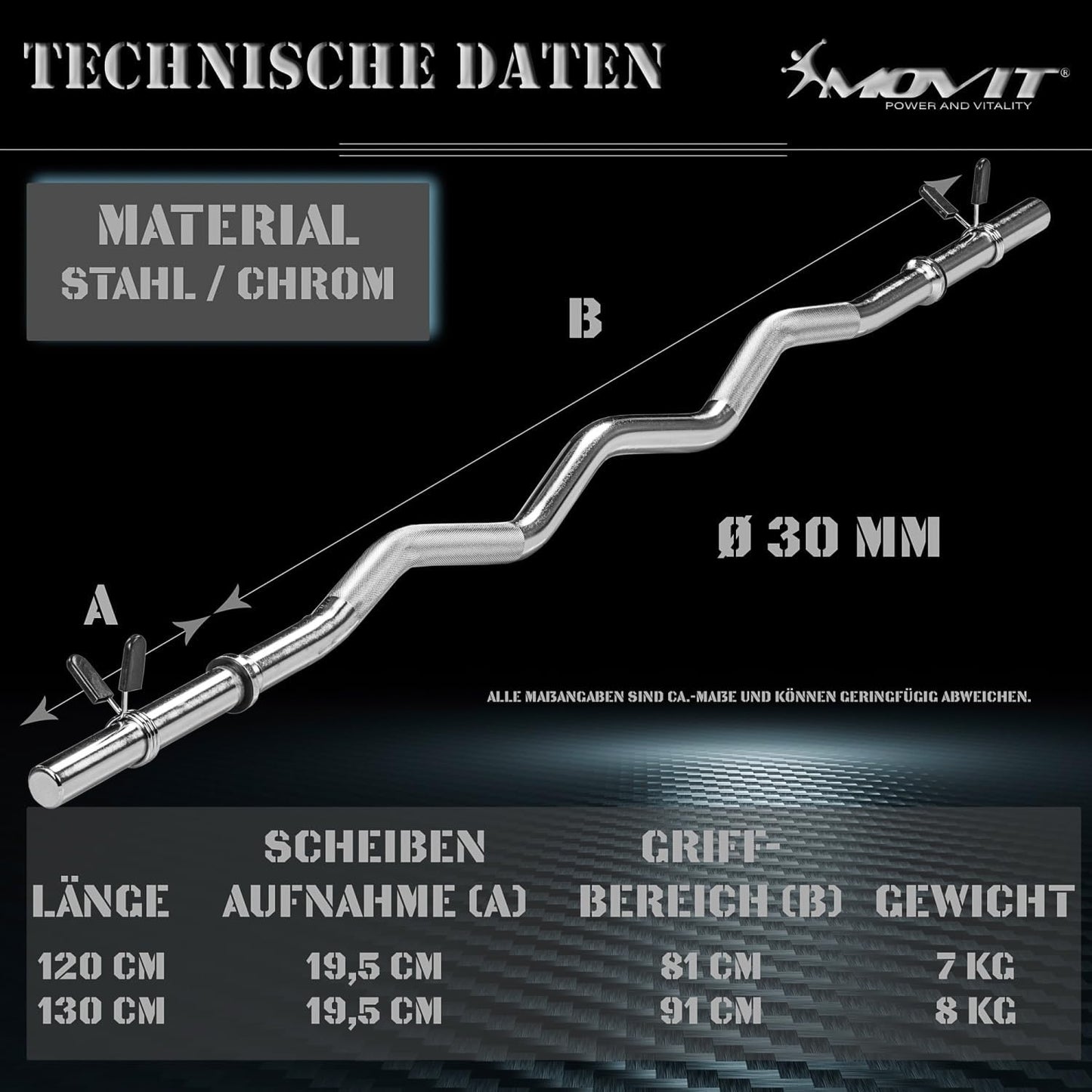EZ Curl Bar 130 cm
