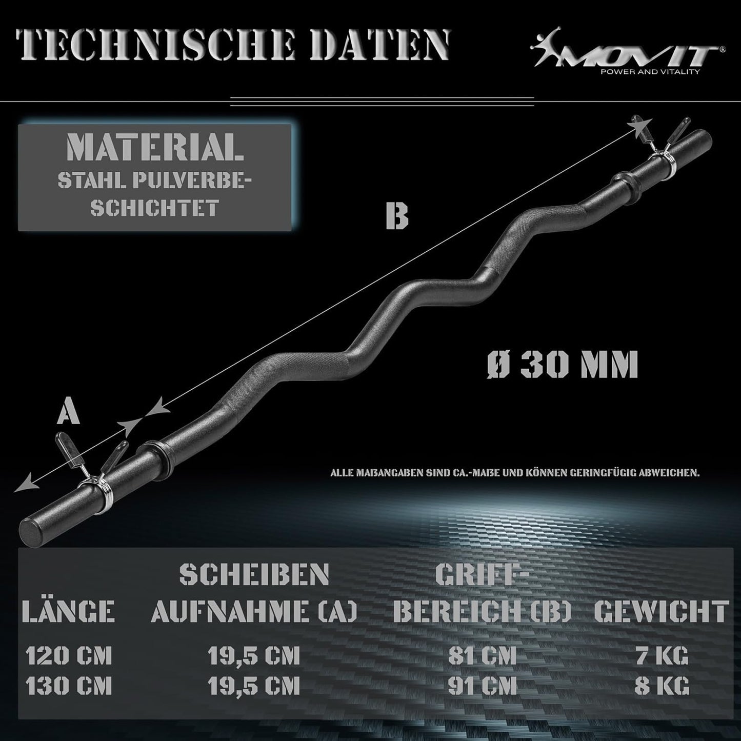 EZ Curl Bar 130 cm