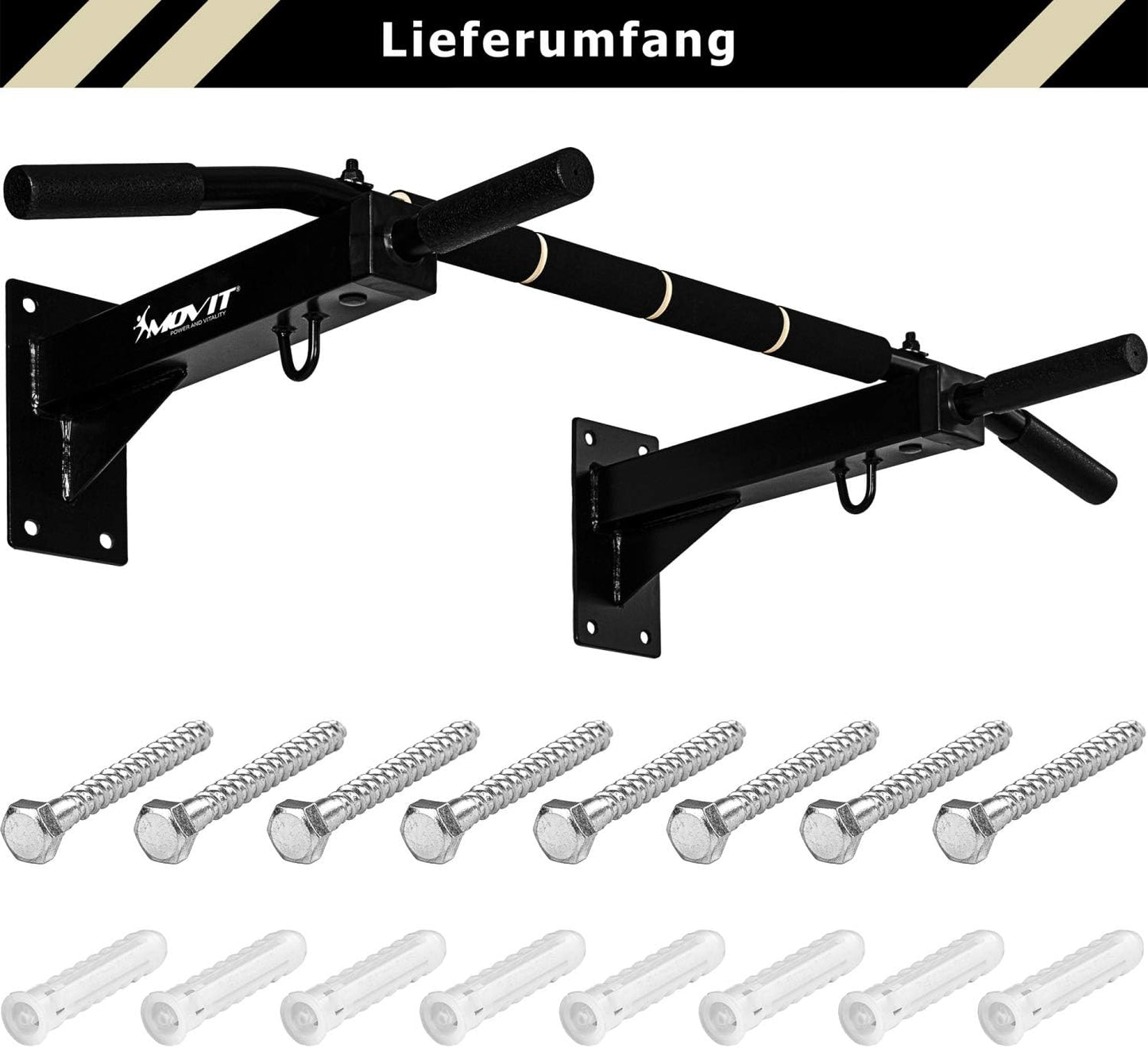 Pull-Up Bar Wall-Mounted - Black/White