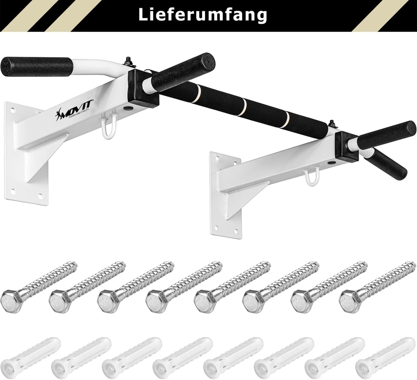 Pull-Up Bar Wall-Mounted - Black/White