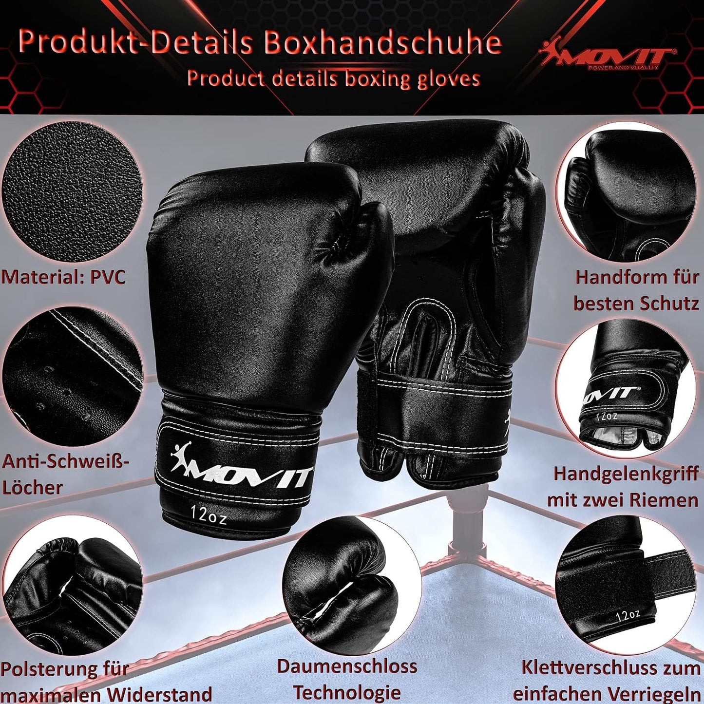 Boxing Set incl. Punching Bag, Boxing Gloves and Bandages