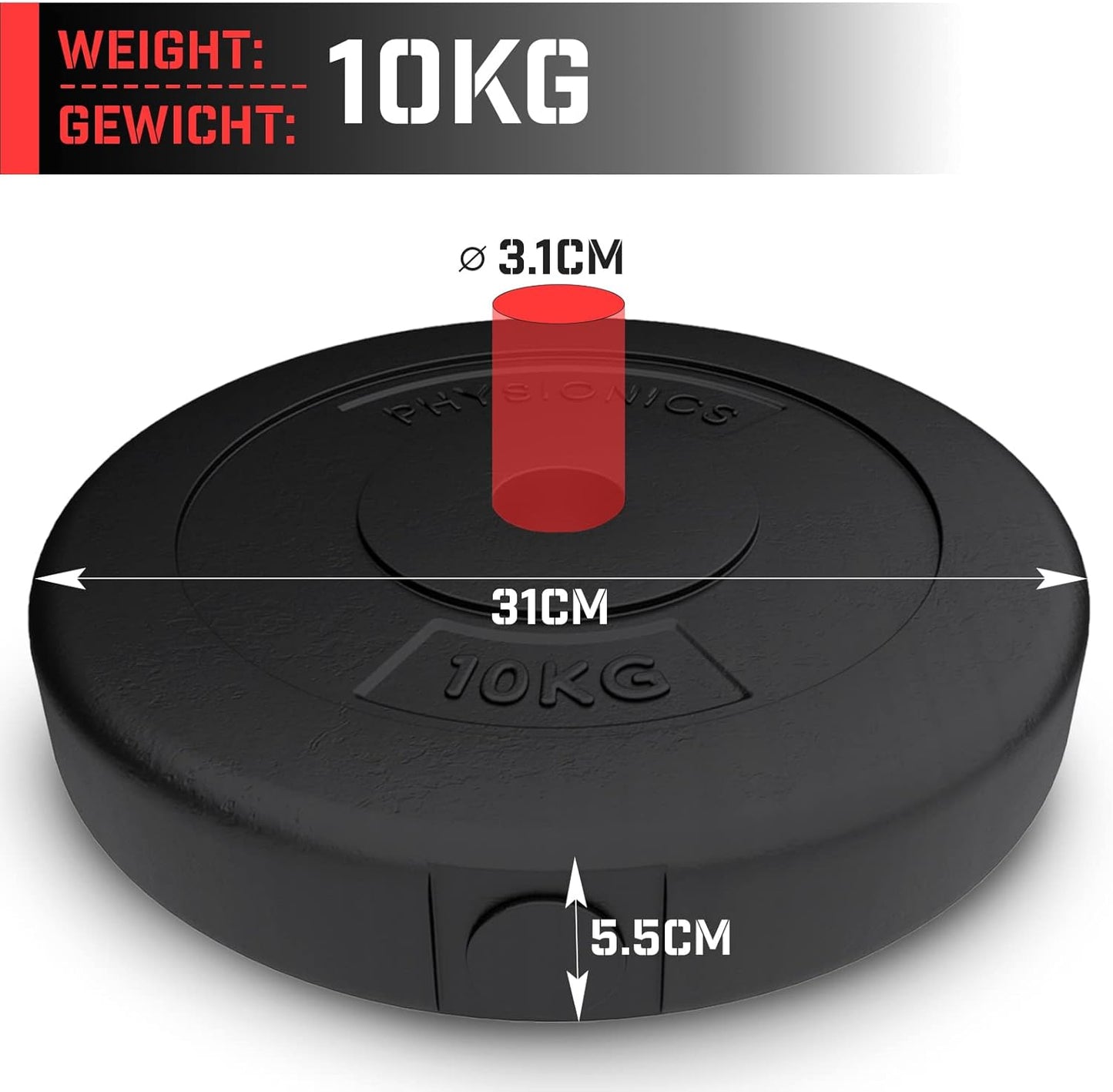 Weight Plate Set, Plastic Coated, 5–20 kg