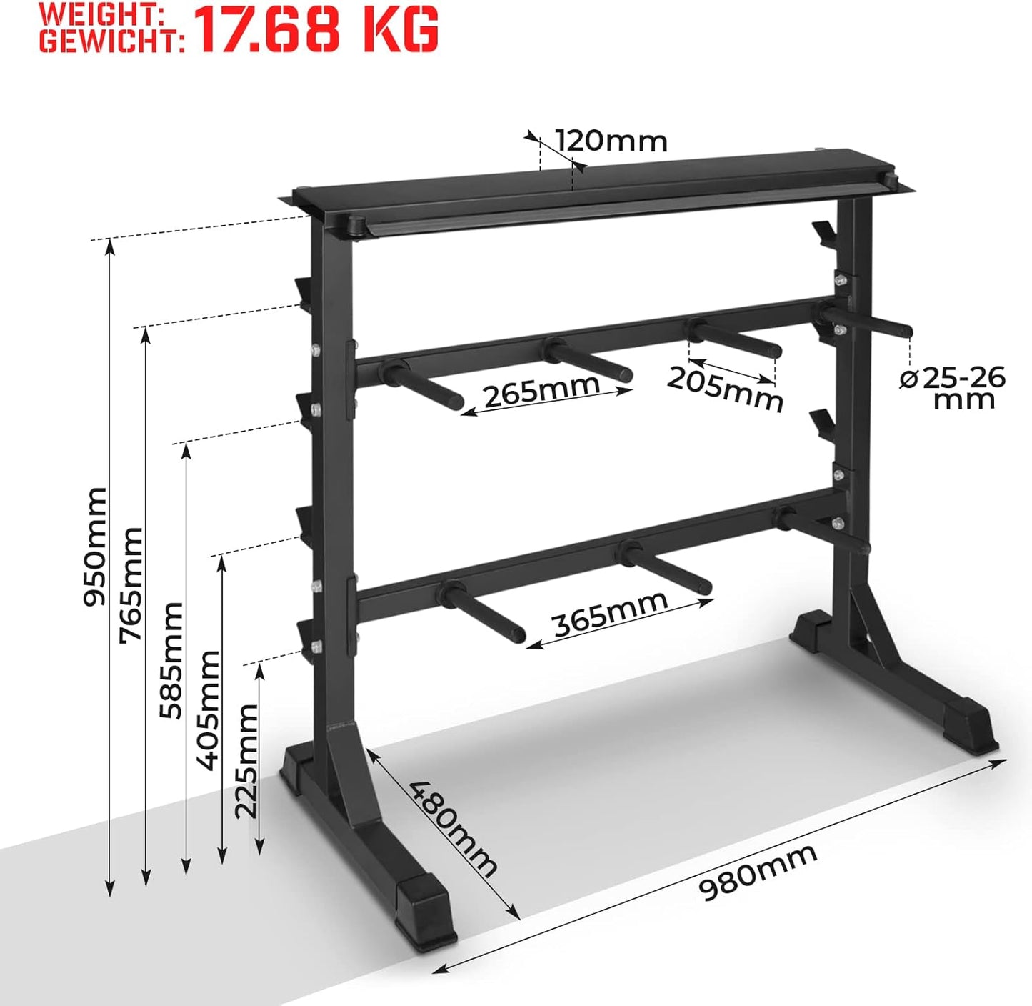 Weight Plate Storage - Black