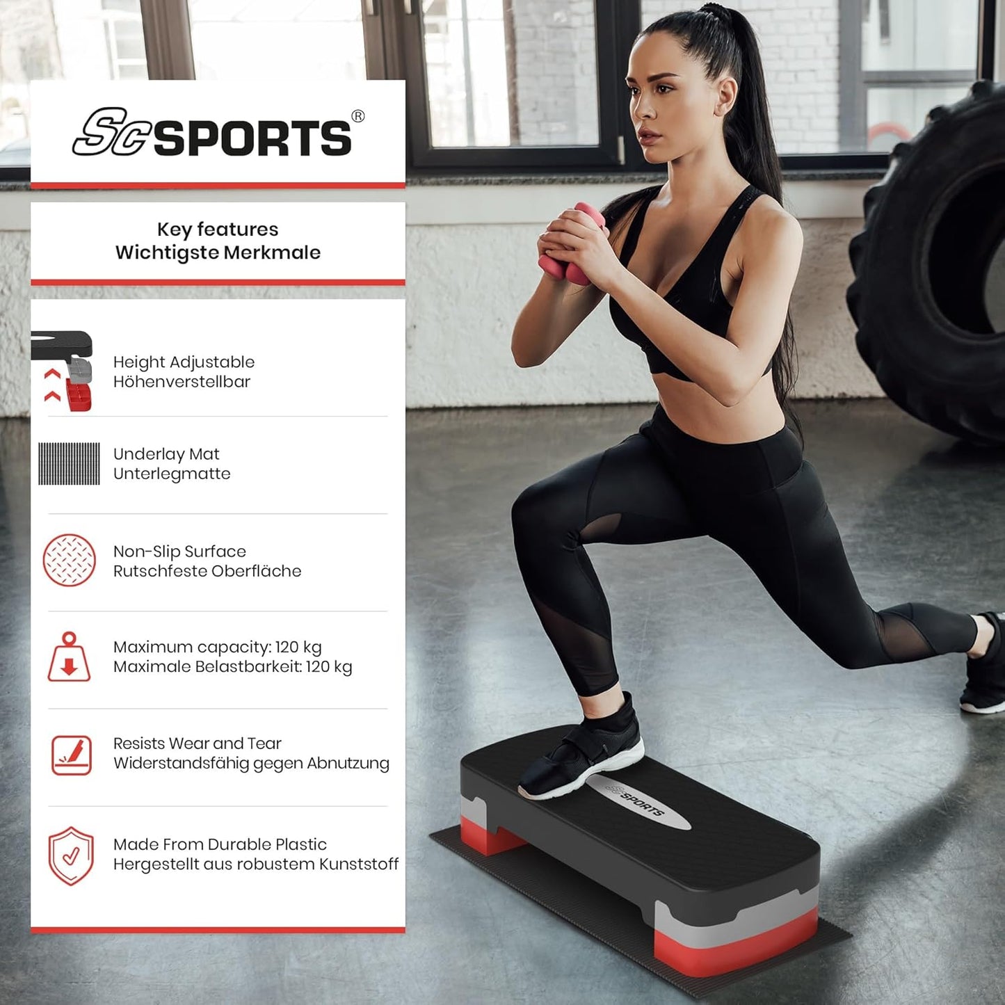 Aerobic Stepper, Height Adjustable