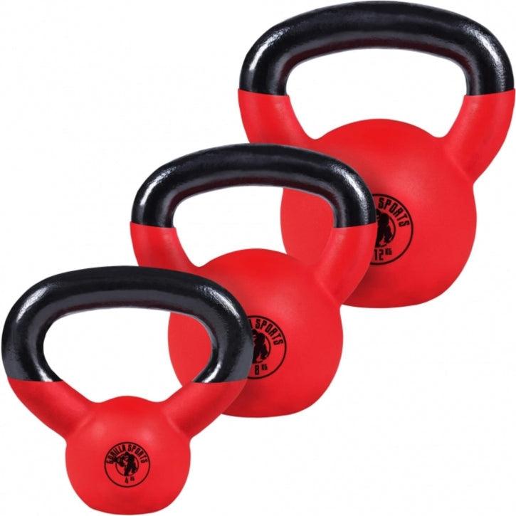 Cast Iron Kettlebell with Neoprene Coating 10 - 45 lb