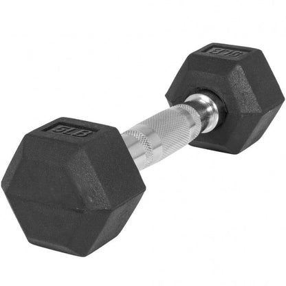 Hexagon Rubber Dumbbell 5 - 60 lb (2.3 - 27.2 kg)