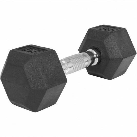Hexagon Rubber Dumbbell 5 - 60 lb (2.3 - 27.2 kg)