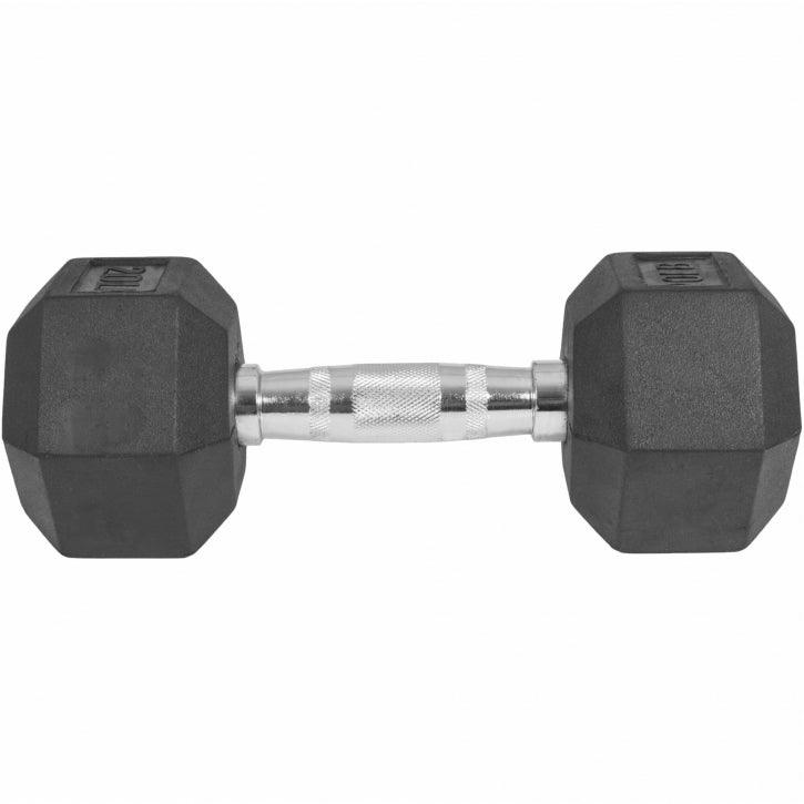 Hexagon Rubber Dumbbell 5 - 60 lb (2.3 - 27.2 kg)