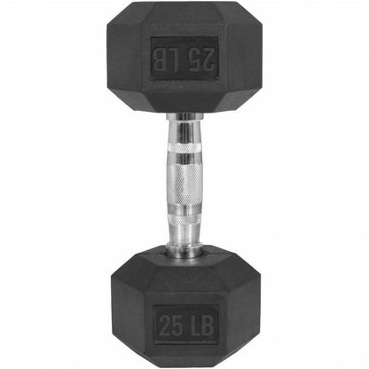 Hexagon Rubber Dumbbell 5 - 60 lb (2.3 - 27.2 kg)