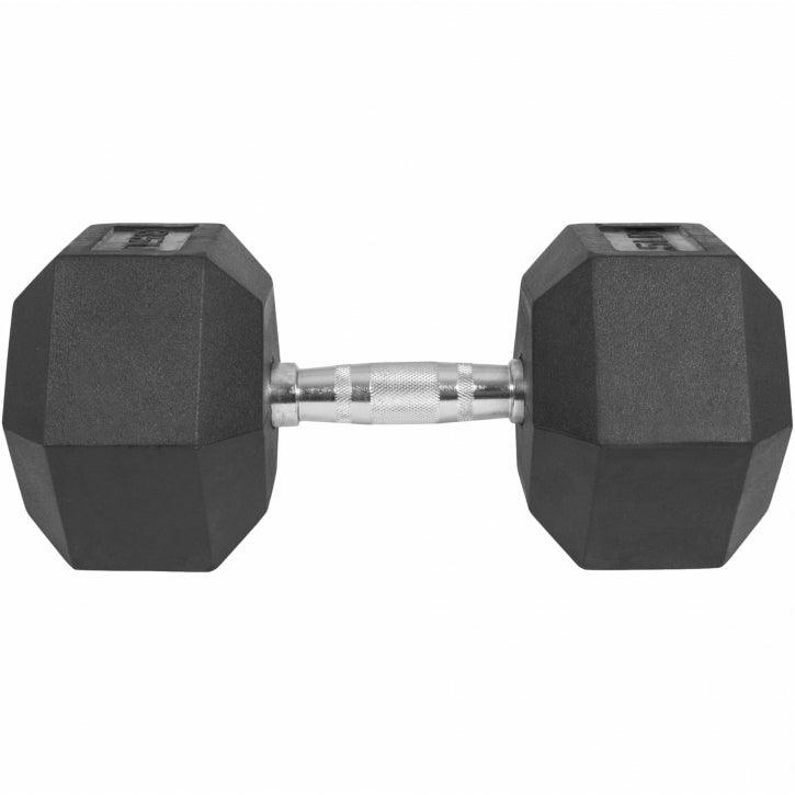 Hexagon Rubber Dumbbell 5 - 60 lb (2.3 - 27.2 kg)
