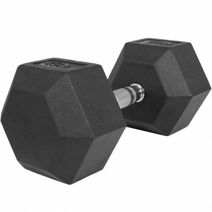 Hexagon Rubber Dumbbell 5 - 60 lb (2.3 - 27.2 kg)