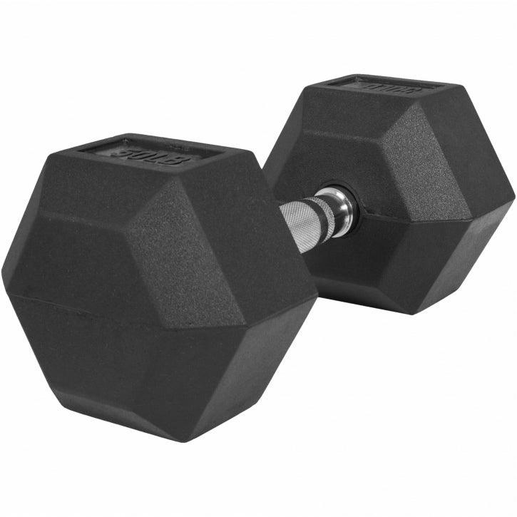 Hexagon Rubber Dumbbell 5 - 60 lb (2.3 - 27.2 kg)