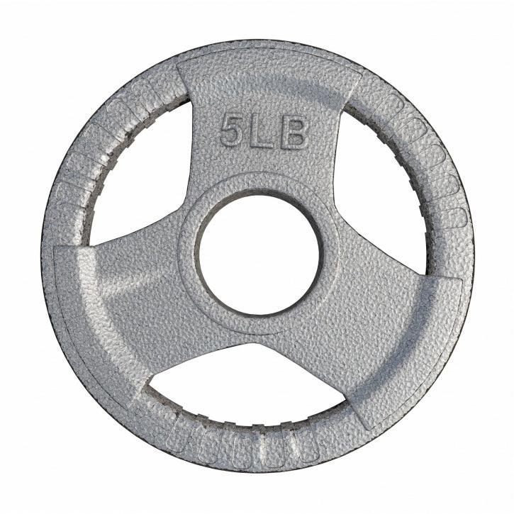 Cast Iron Olympic Weight Plate Tri-Grip 5/25/35 lb