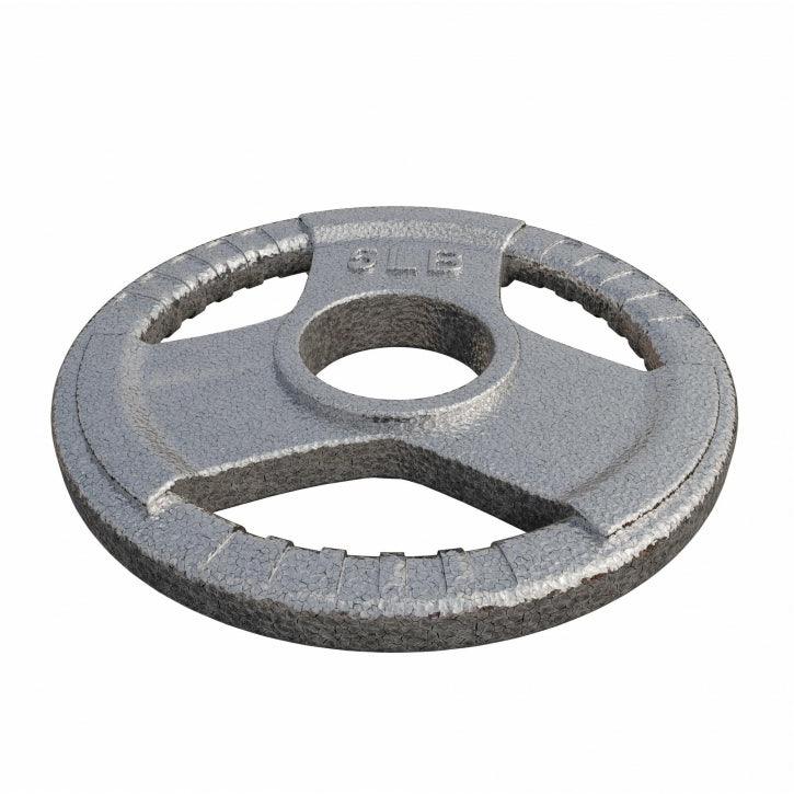Cast Iron Olympic Weight Plate Tri-Grip 5/25/35 lb