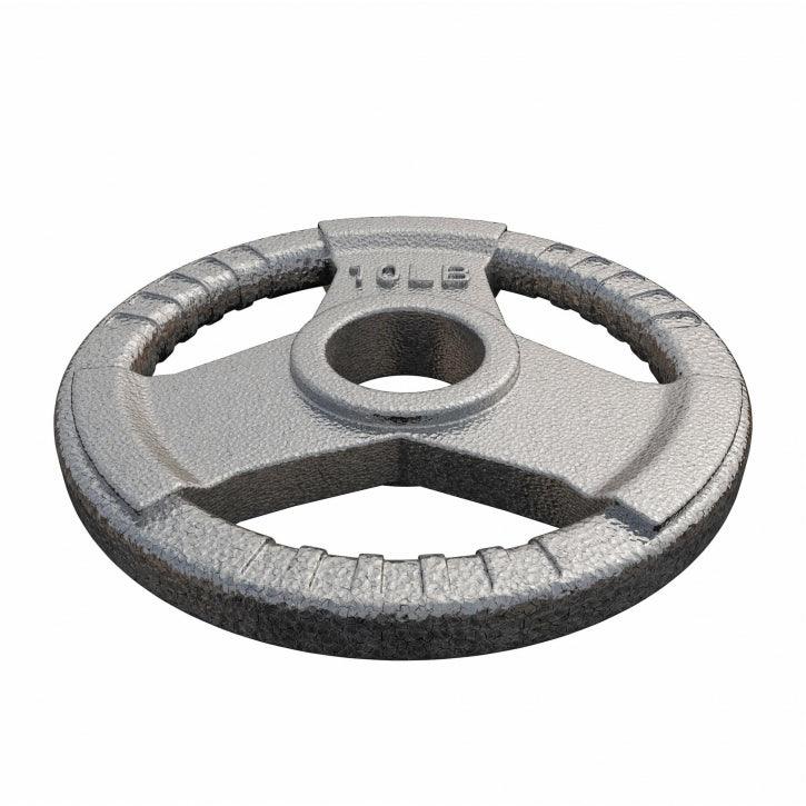 Cast Iron Olympic Weight Plate Tri-Grip 5/25/35 lb