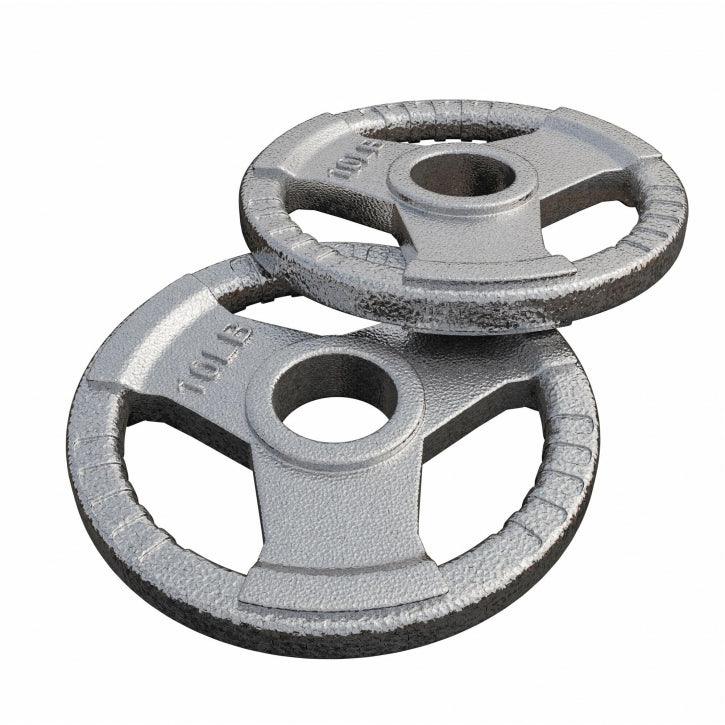 Cast Iron Olympic Weight Plate Tri-Grip 5/25/35 lb