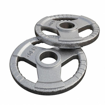 Cast Iron Olympic Weight Plate Tri-Grip 5/25/35 lb