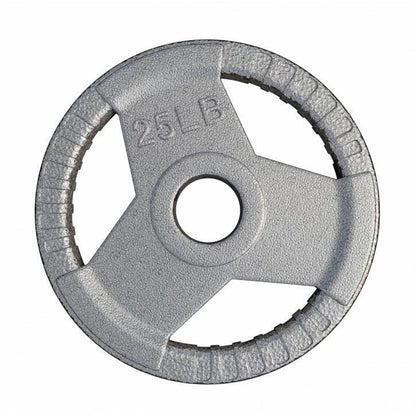 Cast Iron Olympic Weight Plate Tri-Grip 5/25/35 lb