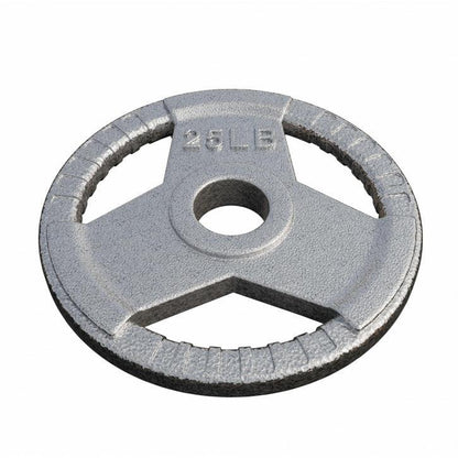 Cast Iron Olympic Weight Plate Tri-Grip 5/25/35 lb