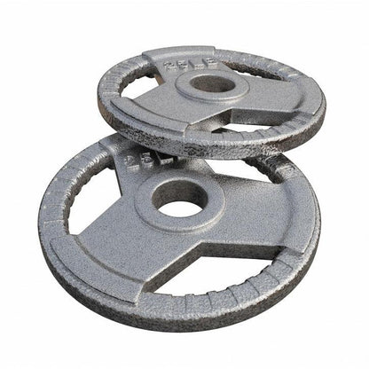 Cast Iron Olympic Weight Plate Tri-Grip 5/25/35 lb