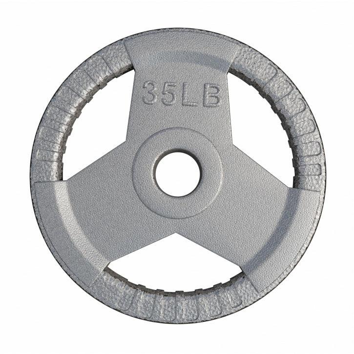 Cast Iron Olympic Weight Plate Tri-Grip 5/25/35 lb