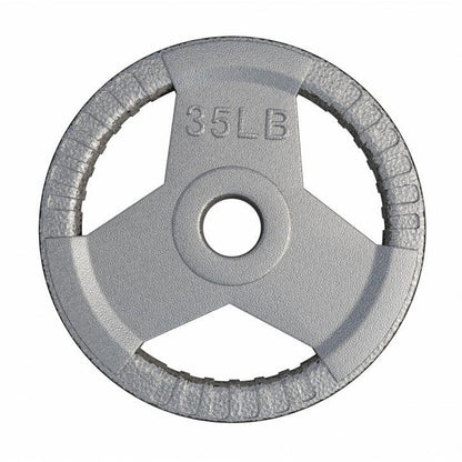 Cast Iron Olympic Weight Plate Tri-Grip 5/25/35 lb