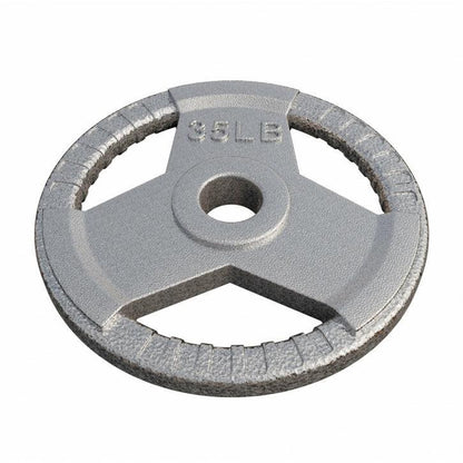 Cast Iron Olympic Weight Plate Tri-Grip 5/25/35 lb