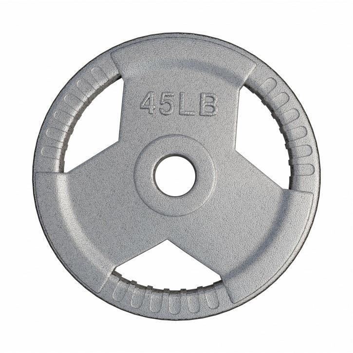Cast Iron Olympic Weight Plate Tri-Grip 5/25/35 lb