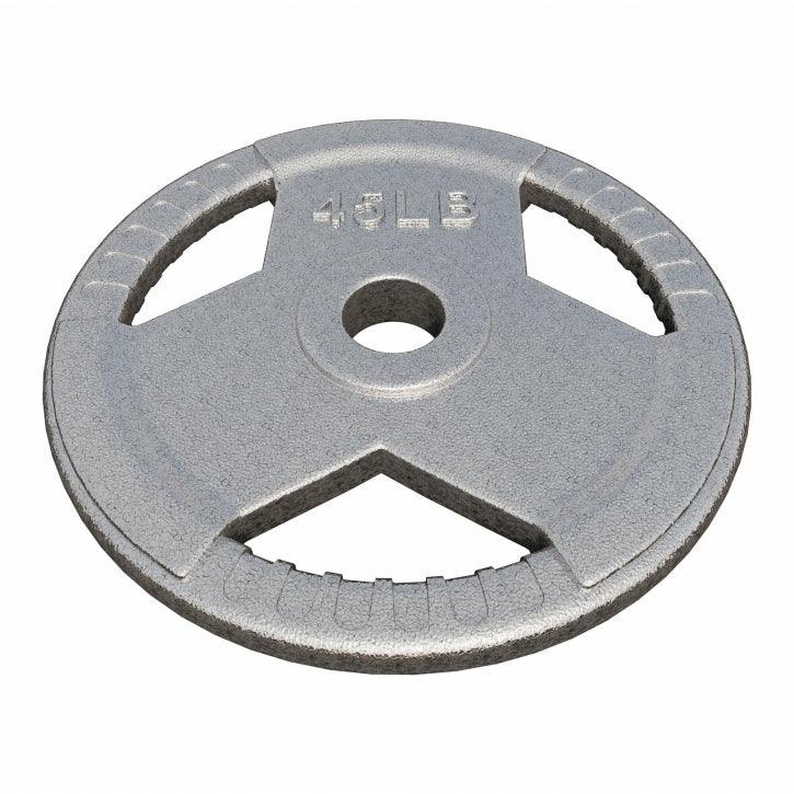 Cast Iron Olympic Weight Plate Tri-Grip 5/25/35 lb