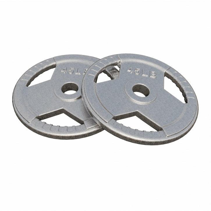 Cast Iron Olympic Weight Plate Tri-Grip 5/25/35 lb
