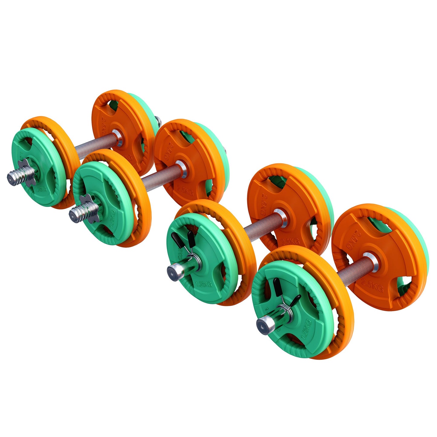 Rubber Tri-Grip Dumbbell Set 20 kg