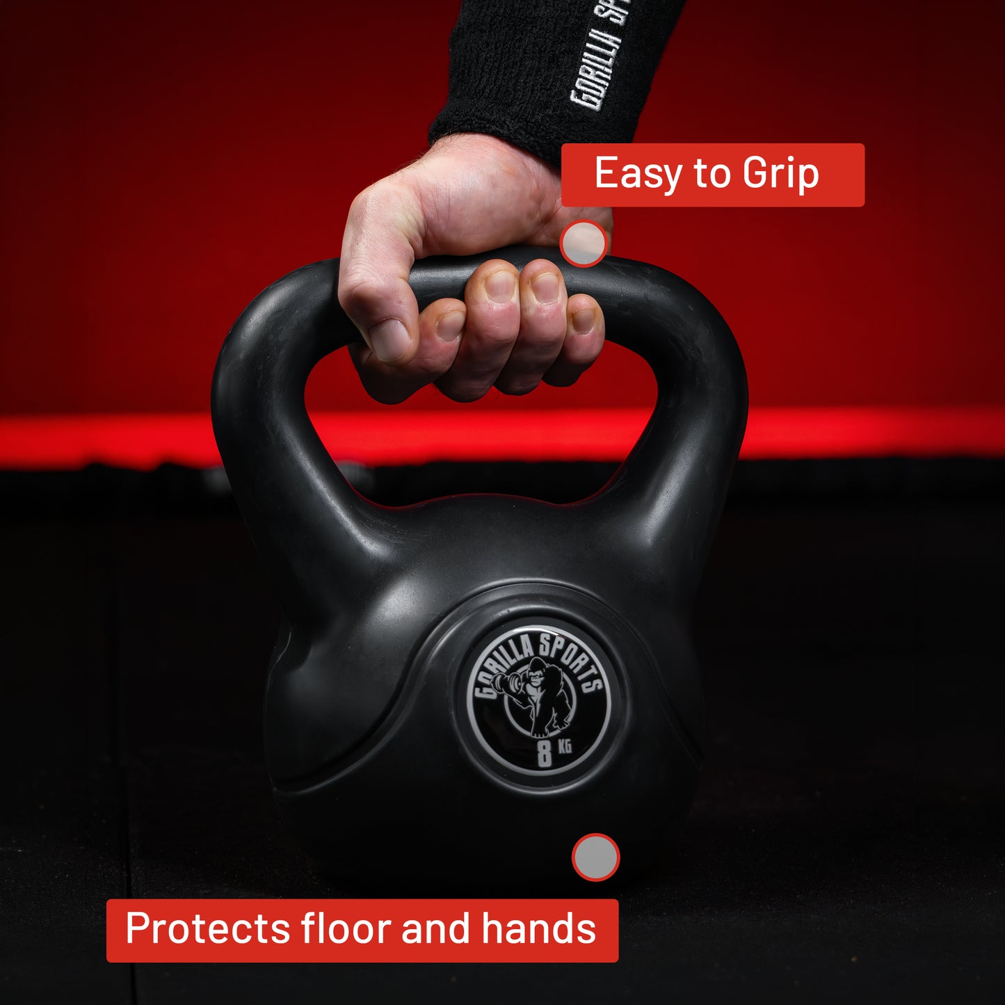 Plastic Coated Kettlebell 2-20 kg, Black