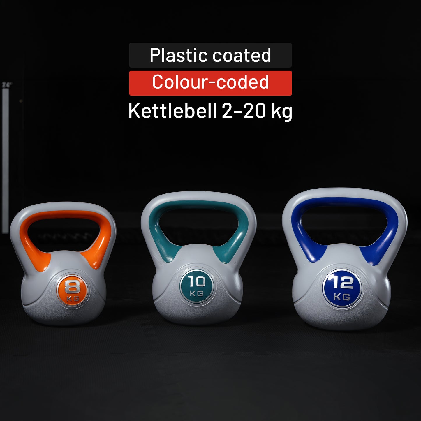 Plastic Coated Kettlebell 2 - 20 kg or in Set