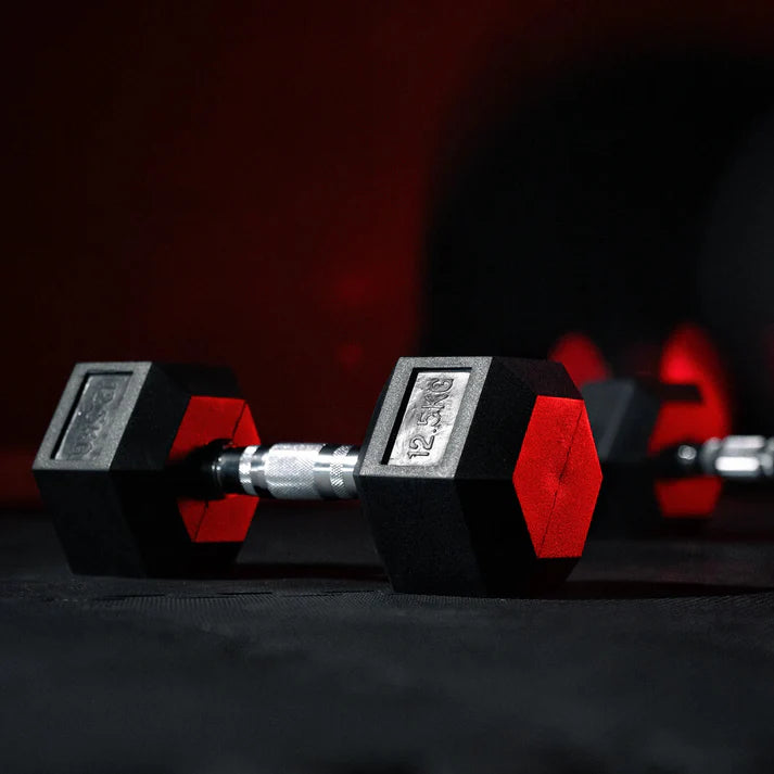 Hex Rubber Dumbbell 2 - 27.5 kg
